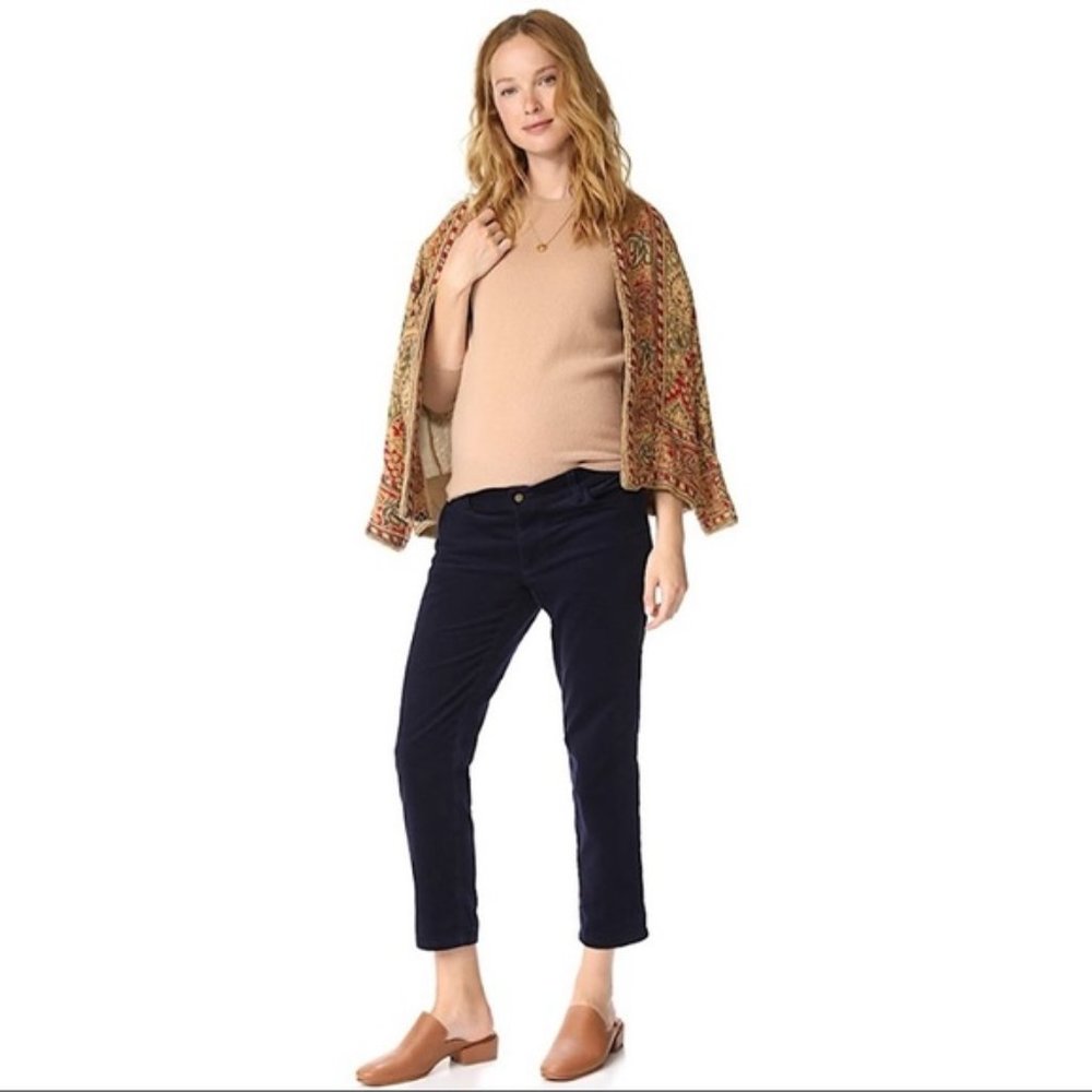 HATCH maternity boyfriend cords in midnight navy (O/S)